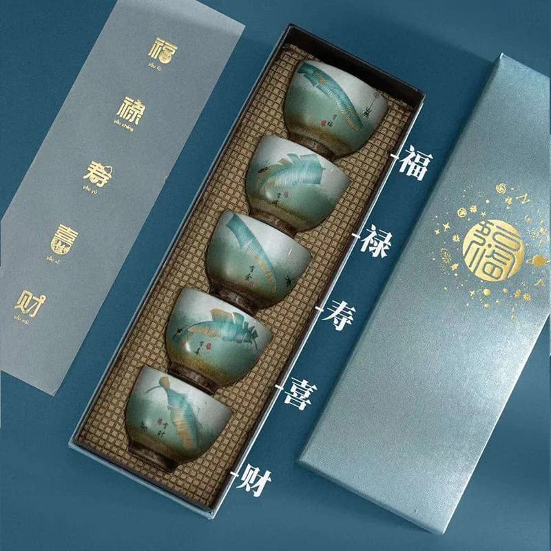 Ceramic Kungfu Tea Bowl Glazed Tea Cups Pu'er Master Cup 75ml Kitchen Teaware Household Tea Set Accessories Tea Cup Set