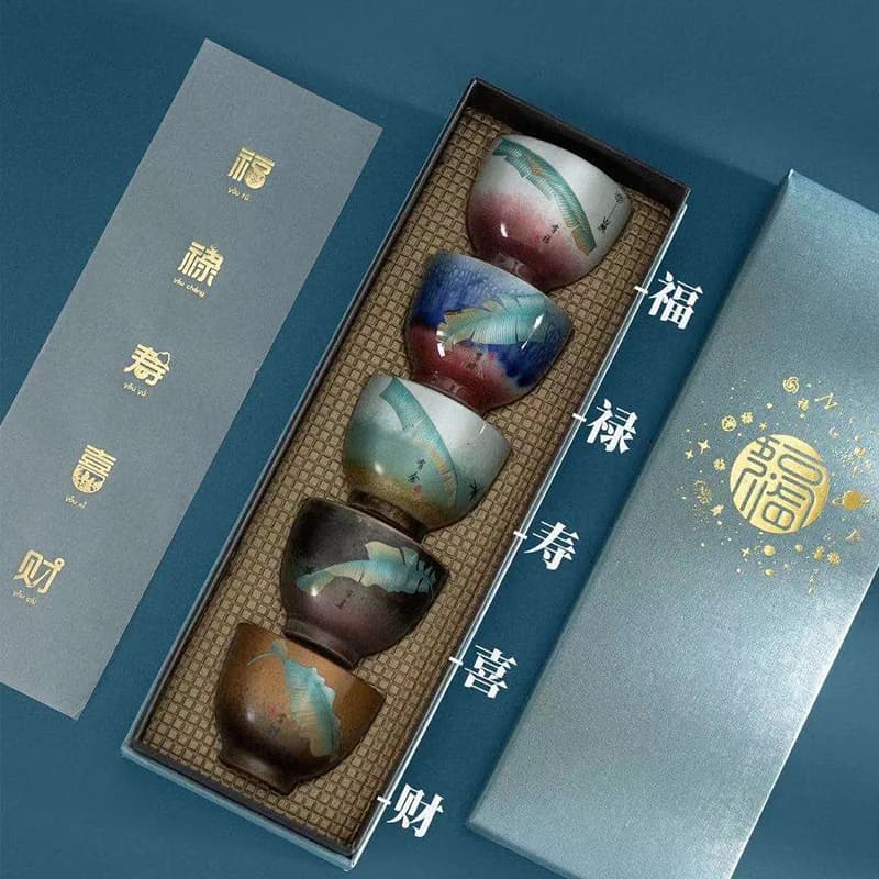 Ceramic Kungfu Tea Bowl Glazed Tea Cups Pu'er Master Cup 75ml Kitchen Teaware Household Tea Set Accessories Tea Cup Set